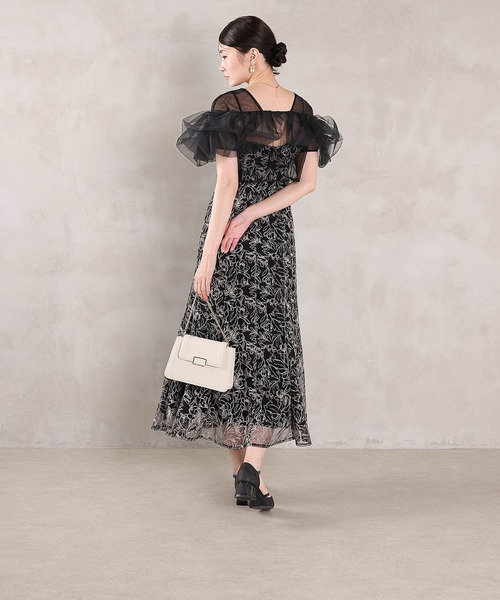 Kana（カナ）の「ボリュームボレロ花柄ワンピースドレス 2点セットワンピースドレス パーティー ドレス 結婚式 お呼ばれ オケージョン（ドレス・レディース・ブラック/チャコールグレー/ベージュ・M）」の18枚目の写真