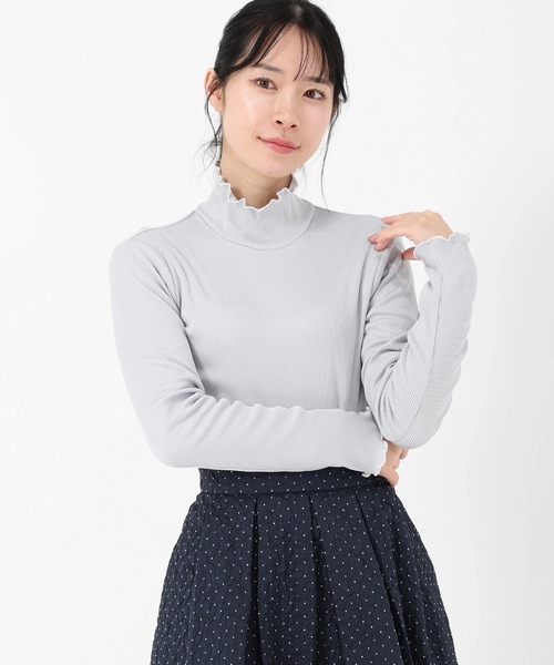 STRAWBERRY-FIELDS（ストロベリーフィールズ）の「ブライトテレコ_メローアクセントリブプルオーバー（その他トップス・レディース・ブラック/グレー×ホワイト/ホワイト系その他・2）」の3枚目の写真