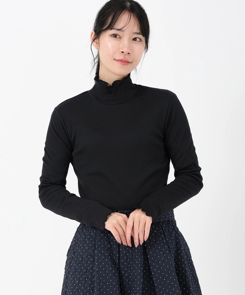 STRAWBERRY-FIELDS（ストロベリーフィールズ）の「ブライトテレコ_メローアクセントリブプルオーバー（その他トップス・レディース・ブラック/グレー×ホワイト/ホワイト系その他・2）」の2枚目の写真