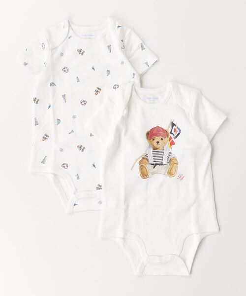 POLO RALPH LAUREN CHILDRENSWEAR（ポロ ラルフ ローレン チルドレンズウェア）の「Polo ベア コットン ボディスーツ 2パック（ロンパース・キッズ・マルチ・6M/9M/3M）」の4枚目の写真