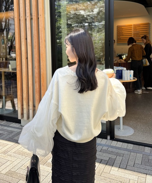 hinari（ヒナリ）の「チュールカーディガン（カーディガン/ボレロ・レディース・オフホワイト/ピンク/クリーム・FREE）」の20枚目の写真