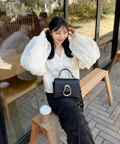 hinari（ヒナリ）の「チュールカーディガン（カーディガン/ボレロ・レディース・オフホワイト/ピンク/クリーム・FREE）」の22枚目の写真