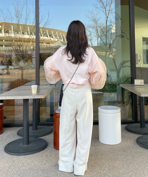 hinari（ヒナリ）の「チュールカーディガン（カーディガン/ボレロ・レディース・オフホワイト/ピンク/クリーム・FREE）」の5枚目の写真