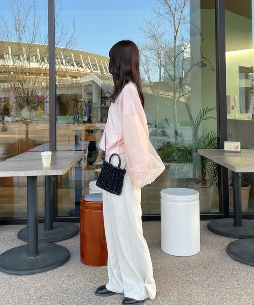 hinari（ヒナリ）の「チュールカーディガン（カーディガン/ボレロ・レディース・オフホワイト/ピンク/クリーム・FREE）」の7枚目の写真