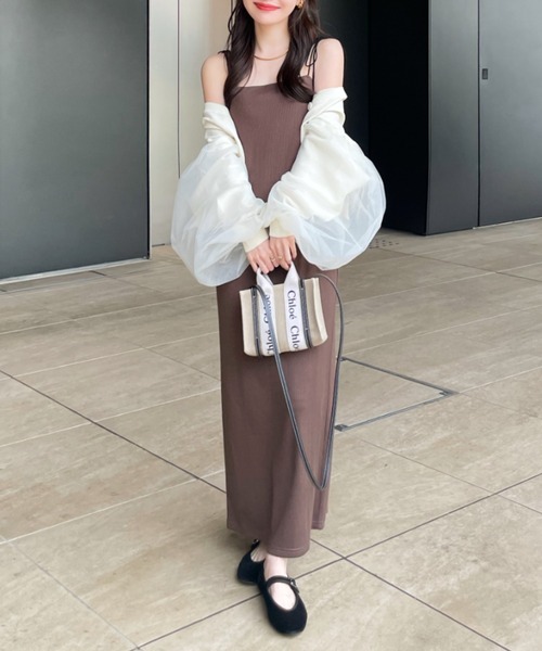 hinari（ヒナリ）の「チュールカーディガン（カーディガン/ボレロ・レディース・オフホワイト/ピンク/クリーム・FREE）」の10枚目の写真