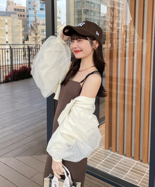 hinari（ヒナリ）の「チュールカーディガン（カーディガン/ボレロ・レディース・オフホワイト/ピンク/クリーム・FREE）」の9枚目の写真