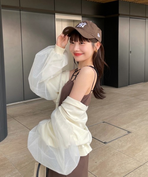 hinari（ヒナリ）の「チュールカーディガン（カーディガン/ボレロ・レディース・オフホワイト/ピンク/クリーム・FREE）」の15枚目の写真