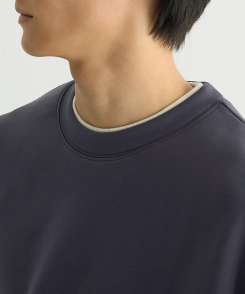 coca（coca）（コカ）の「ソフトジャージーレイヤード風トップス（Tシャツ/カットソー・メンズ・チャコール/グレイッシュベージュ・M/L/XL）」の3枚目の写真