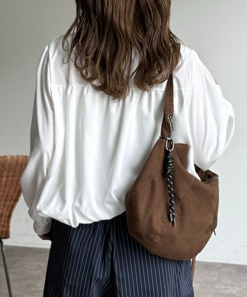 CPCM（シーピーシーエム）の「短丈バルーンシャツ（シャツ/ブラウス・レディース・サックスブルー/ホワイト/ピンク・FREE）」の4枚目の写真