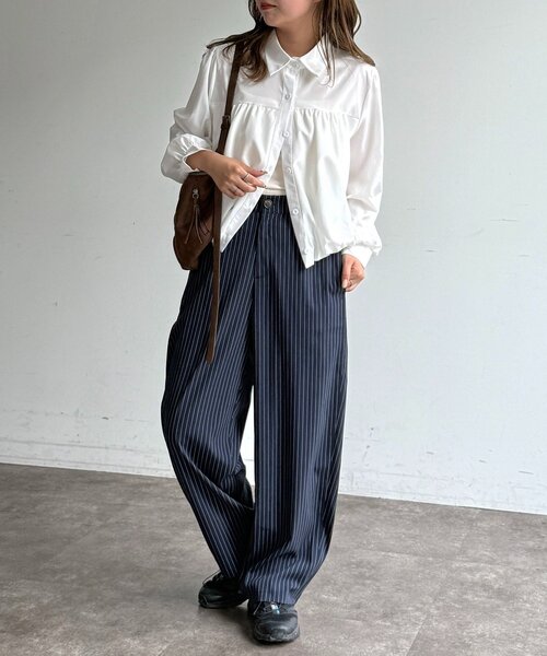 CPCM（シーピーシーエム）の「短丈バルーンシャツ（シャツ/ブラウス・レディース・サックスブルー/ホワイト/ピンク・FREE）」の7枚目の写真