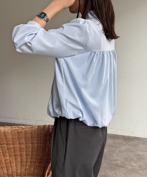 CPCM（シーピーシーエム）の「短丈バルーンシャツ（シャツ/ブラウス・レディース・サックスブルー/ホワイト/ピンク・FREE）」の9枚目の写真