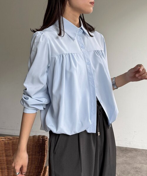 CPCM（シーピーシーエム）の「短丈バルーンシャツ（シャツ/ブラウス・レディース・サックスブルー/ホワイト/ピンク・FREE）」の11枚目の写真