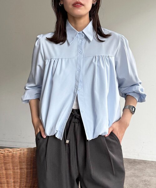 CPCM（シーピーシーエム）の「短丈バルーンシャツ（シャツ/ブラウス・レディース・サックスブルー/ホワイト/ピンク・FREE）」の12枚目の写真