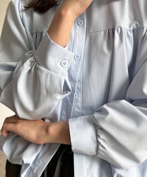 CPCM（シーピーシーエム）の「短丈バルーンシャツ（シャツ/ブラウス・レディース・サックスブルー/ホワイト/ピンク・FREE）」の15枚目の写真