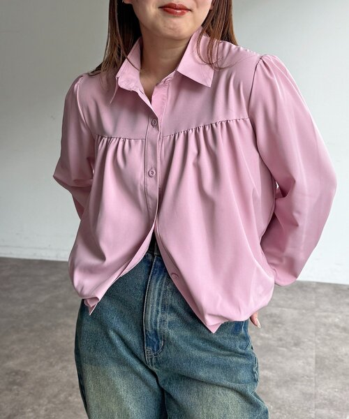 CPCM（シーピーシーエム）の「短丈バルーンシャツ（シャツ/ブラウス・レディース・サックスブルー/ホワイト/ピンク・FREE）」の19枚目の写真