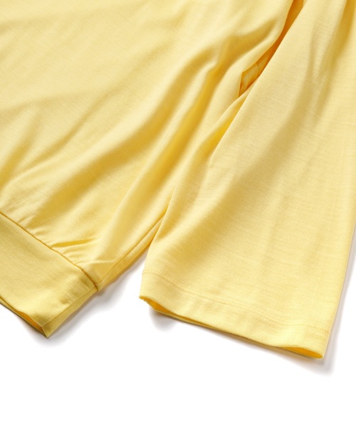 Sandinista(サンディニスタ)の「Premium Summer Wool Top / 上質サマーウール九分袖丈トップス(Tシャツ/カットソー・メンズ・ネイビー/イエロー/ブラック・SMALL/MEDIUM/LARGE)」の6枚目の写真