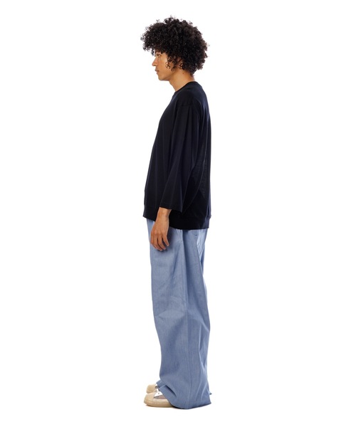 Sandinista(サンディニスタ)の「Premium Summer Wool Top / 上質サマーウール九分袖丈トップス(Tシャツ/カットソー・メンズ・ネイビー/イエロー/ブラック・SMALL/MEDIUM/LARGE)」の17枚目の写真