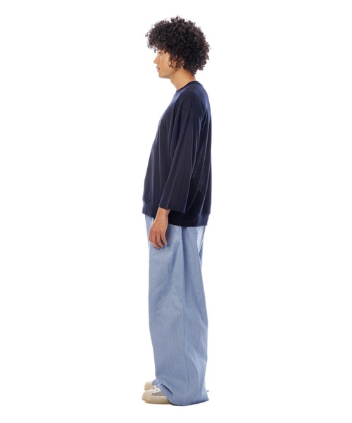 Sandinista(サンディニスタ)の「Premium Summer Wool Top / 上質サマーウール九分袖丈トップス(Tシャツ/カットソー・メンズ・ネイビー/イエロー/ブラック・SMALL/MEDIUM/LARGE)」の21枚目の写真