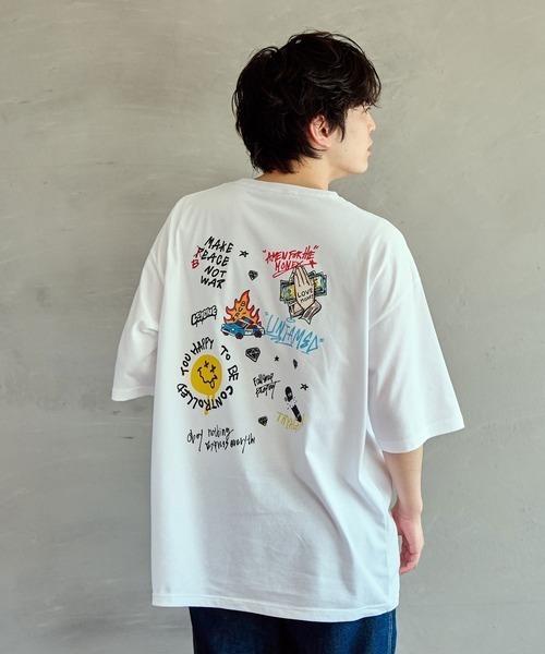 Leyline(レイライン)の「【Leyline】Scribble tee(Tシャツ/カットソー・メンズ・ホワイト・XL)」の1枚目の写真