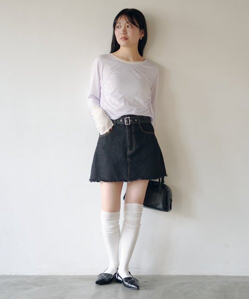 Kastane(カスタネ)の「スムースレイヤードロンteeSET(Tシャツ/カットソー・レディース・ミント/イエロー/パープル・FREE)」の14枚目の写真