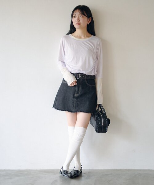 Kastane(カスタネ)の「スムースレイヤードロンteeSET(Tシャツ/カットソー・レディース・ミント/イエロー/パープル・FREE)」の16枚目の写真