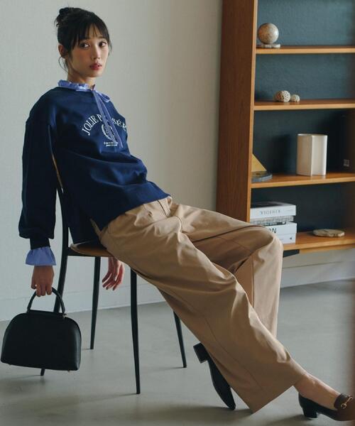 grove(グローブ)の「ツータック ワイドチノパンツ(その他パンツ・レディース・ネイビー/ベージュ・03/02/04/01/05)」の3枚目の写真