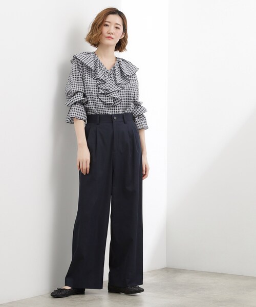 grove(グローブ)の「ツータック ワイドチノパンツ(その他パンツ・レディース・ネイビー/ベージュ・03/02/04/01/05)」の9枚目の写真