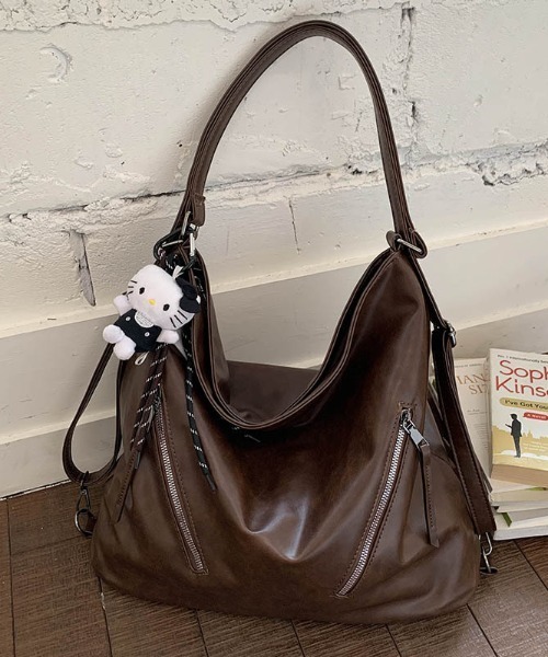 LAC-VERT（ラック・ヴェール）の「2WAYファスナーナップサック（バックパック/リュック・レディース・ブラック/ダークブラウン/ブラウン/キャメル・FREE）」の9枚目の写真