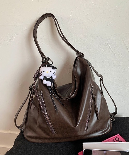 LAC-VERT（ラック・ヴェール）の「2WAYファスナーナップサック（バックパック/リュック・レディース・ブラック/ダークブラウン/ブラウン/キャメル・FREE）」の10枚目の写真