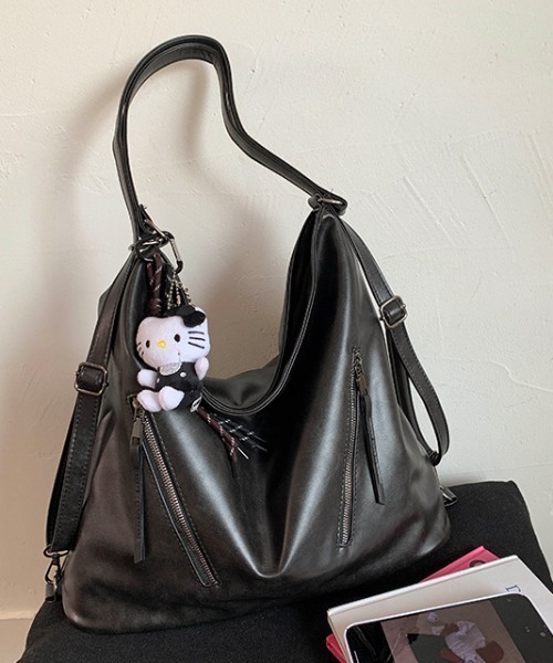 LAC-VERT（ラック・ヴェール）の「2WAYファスナーナップサック（バックパック/リュック・レディース・ブラック/ダークブラウン/ブラウン/キャメル・FREE）」の17枚目の写真