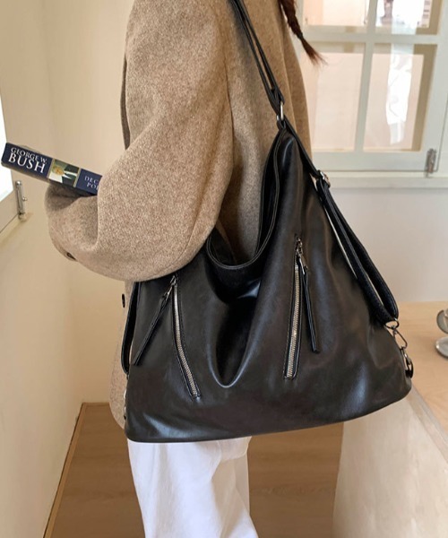 LAC-VERT（ラック・ヴェール）の「2WAYファスナーナップサック（バックパック/リュック・レディース・ブラック/ダークブラウン/ブラウン/キャメル・FREE）」の15枚目の写真