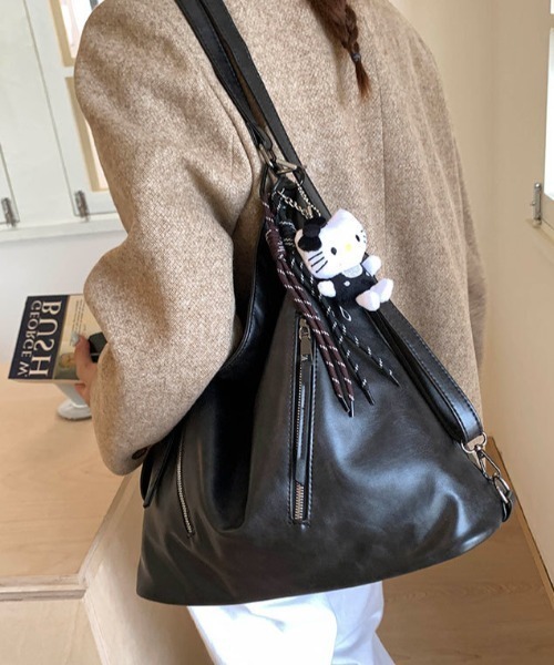 LAC-VERT（ラック・ヴェール）の「2WAYファスナーナップサック（バックパック/リュック・レディース・ブラック/ダークブラウン/ブラウン/キャメル・FREE）」の12枚目の写真