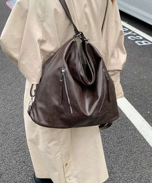 LAC-VERT（ラック・ヴェール）の「2WAYファスナーナップサック（バックパック/リュック・レディース・ブラック/ダークブラウン/ブラウン/キャメル・FREE）」の20枚目の写真