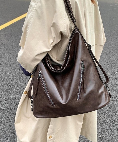 LAC-VERT（ラック・ヴェール）の「2WAYファスナーナップサック（バックパック/リュック・レディース・ブラック/ダークブラウン/ブラウン/キャメル・FREE）」の22枚目の写真