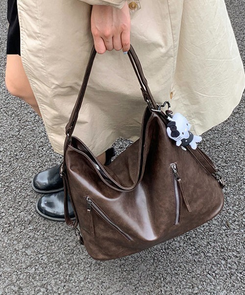 LAC-VERT（ラック・ヴェール）の「2WAYファスナーナップサック（バックパック/リュック・レディース・ブラック/ダークブラウン/ブラウン/キャメル・FREE）」の6枚目の写真