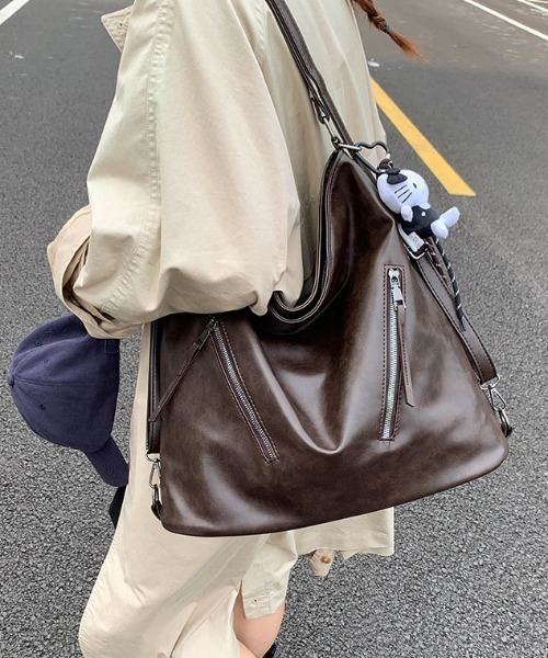 LAC-VERT（ラック・ヴェール）の「2WAYファスナーナップサック（バックパック/リュック・レディース・ブラック/ダークブラウン/ブラウン/キャメル・FREE）」の5枚目の写真