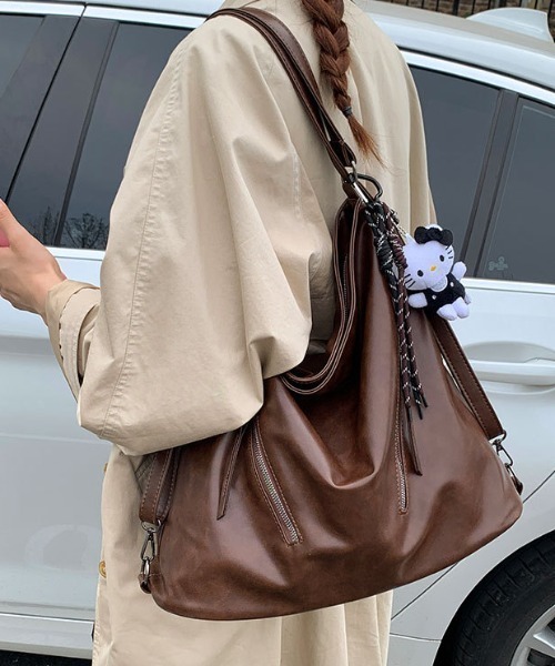 LAC-VERT（ラック・ヴェール）の「2WAYファスナーナップサック（バックパック/リュック・レディース・ブラック/ダークブラウン/ブラウン/キャメル・FREE）」の11枚目の写真