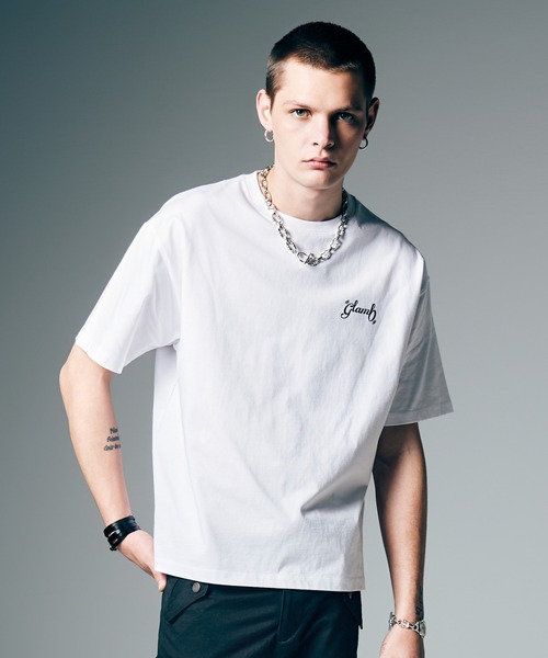 glamb（グラム）の「Floral Spin Logo T-Shirt / フローラルスピンロゴTシャツ（Tシャツ/カットソー・メンズ・ホワイト/ブラック・S/M/L）」の7枚目の写真