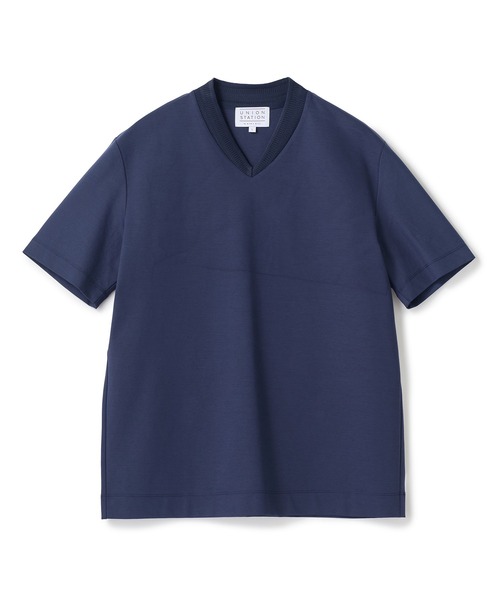 UNION STATION(ユニオンステーション)の「VネックテイラーTシャツ〈ストレッチ・マシンウォッシャブル・防臭・接触冷感〉(Tシャツ/カットソー・メンズ・ブラック/ホワイト/ネイビー/グレイッシュベージュ・LL/L/M/S)」の4枚目の写真