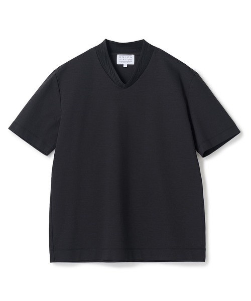 UNION STATION(ユニオンステーション)の「VネックテイラーTシャツ〈ストレッチ・マシンウォッシャブル・防臭・接触冷感〉(Tシャツ/カットソー・メンズ・ブラック/ホワイト/ネイビー/グレイッシュベージュ・LL/L/M/S)」の1枚目の写真