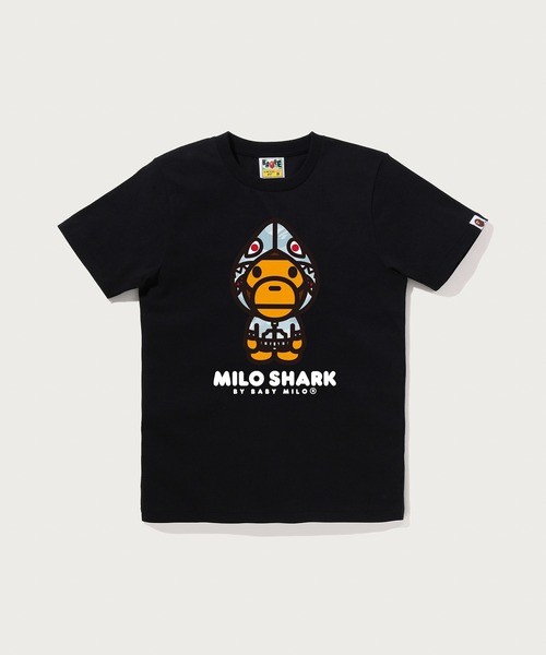 A BATHING APE（アベイシングエイプ）の「PASTEL COLOR CAMO MILO SHARK FZH TEE（Tシャツ/カットソー・レディース・ブラック×ブルー/ホワイト×ピンク/ブラック×ピンク/ホワイト×ブルー・MEDIUM/SMALL/XX-SMALL/X-SMALL）」の3枚目の写真