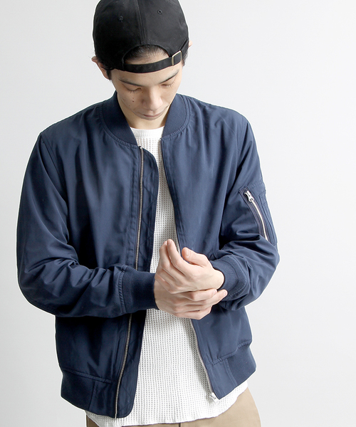 WEGO（ウィゴー）の「WEGO/スタンダードMA-1（MA-1・メンズ・ネイビー/ベージュ/カーキ/ブラック/ホワイト・LARGE/MEDIUM）」の5枚目の写真