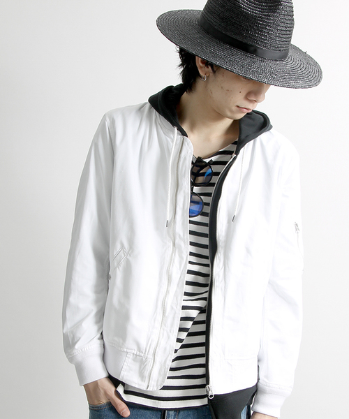 WEGO（ウィゴー）の「WEGO/スタンダードMA-1（MA-1・メンズ・ネイビー/ベージュ/カーキ/ブラック/ホワイト・LARGE/MEDIUM）」の2枚目の写真