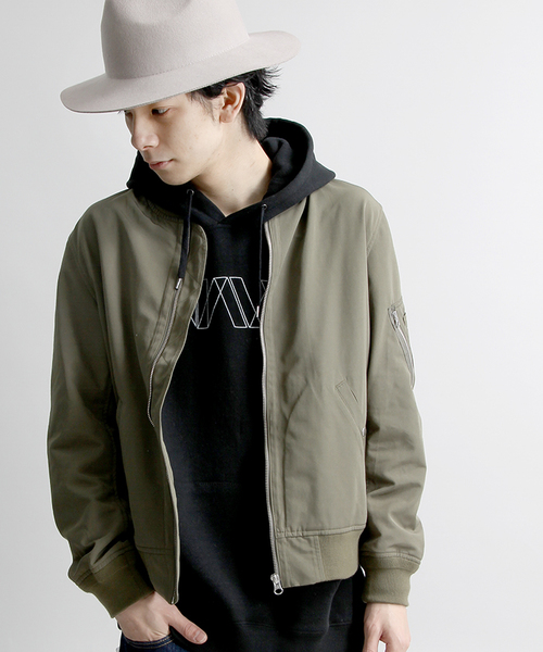 WEGO（ウィゴー）の「WEGO/スタンダードMA-1（MA-1・メンズ・ネイビー/ベージュ/カーキ/ブラック/ホワイト・LARGE/MEDIUM）」の4枚目の写真