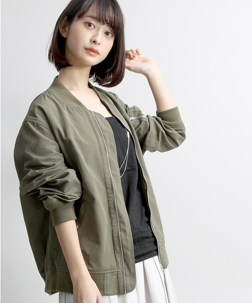 WEGO（ウィゴー）の「WEGO/スタンダードMA-1（MA-1・メンズ・ネイビー/ベージュ/カーキ/ブラック/ホワイト・LARGE/MEDIUM）」の18枚目の写真