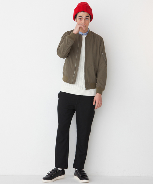 WEGO（ウィゴー）の「WEGO/スタンダードMA-1（MA-1・メンズ・ネイビー/ベージュ/カーキ/ブラック/ホワイト・LARGE/MEDIUM）」の8枚目の写真