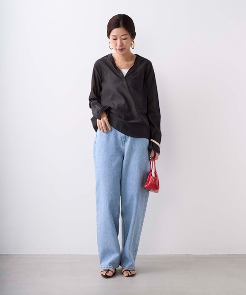 TICCA（ティッカ）の「【TICCA】コットンシルクスキッパーシャツ（シャツ/ブラウス・レディース・スミクロ/サックスブルー・FREE）」の14枚目の写真