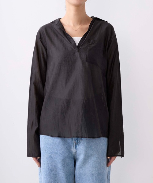 TICCA（ティッカ）の「【TICCA】コットンシルクスキッパーシャツ（シャツ/ブラウス・レディース・スミクロ/サックスブルー・FREE）」の17枚目の写真