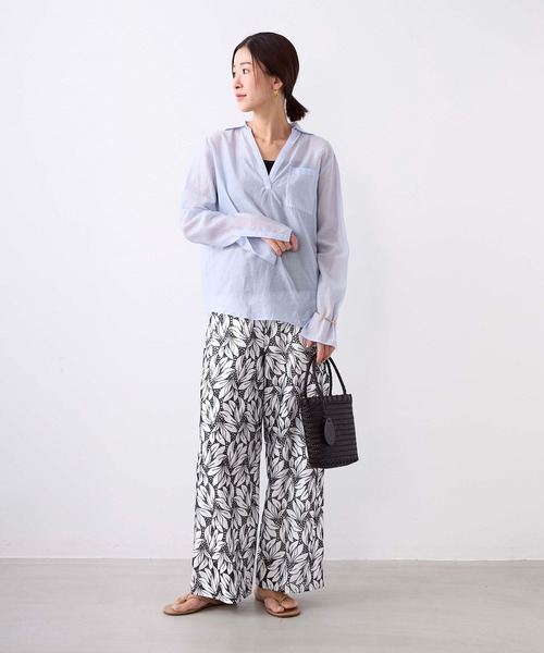 TICCA（ティッカ）の「【TICCA】コットンシルクスキッパーシャツ（シャツ/ブラウス・レディース・スミクロ/サックスブルー・FREE）」の7枚目の写真