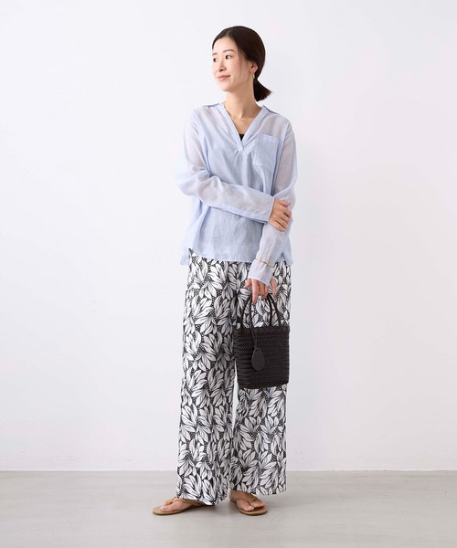 TICCA（ティッカ）の「【TICCA】コットンシルクスキッパーシャツ（シャツ/ブラウス・レディース・スミクロ/サックスブルー・FREE）」の8枚目の写真